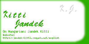 kitti jandek business card